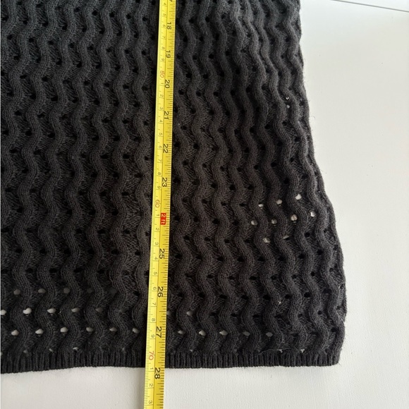 Everlane Tank Top Women XXL Black Stretch Sweater Crochet Knit Organic Cotton - Picture 5 of 8